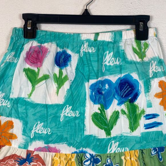 Jams World Dreamcicle Fleur Floral Print Skirt Size M Rayon Made in Hawaii Boho - Picture 6 of 9